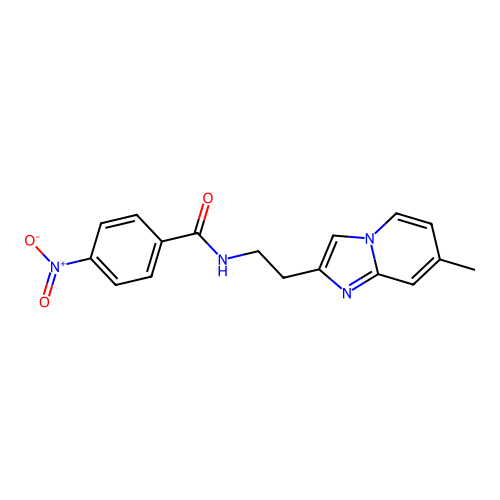 N-(2-(7-methylimidazo[1,2-a]pyridin-2-yl)ethyl)-4-nitrobenzamide structure
