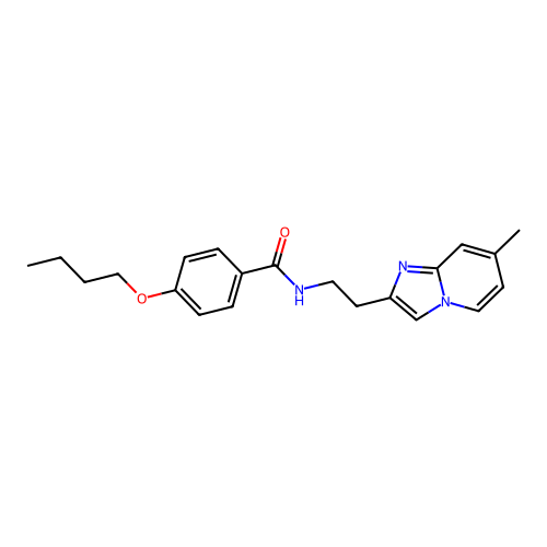 4-butoxy-N-(2-{7-methylimidazo[1,2-a]pyridin-2-yl}ethyl)benzamide structure