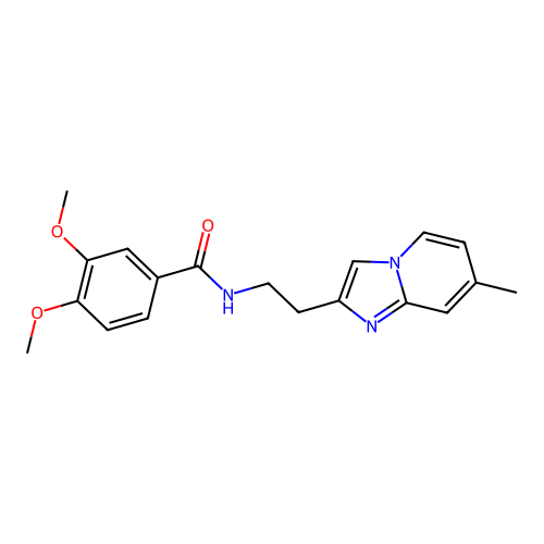 3,4-dimethoxy-N-(2-{7-methylimidazo[1,2-a]pyridin-2-yl}ethyl)benzamide structure