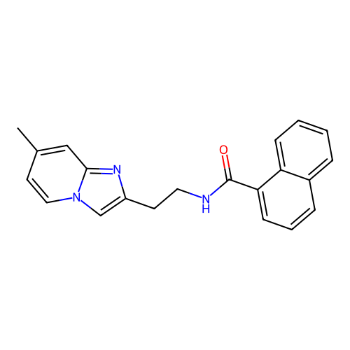 N-(2-(7-methylimidazo[1,2-a]pyridin-2-yl)ethyl)-1-naphthamide structure