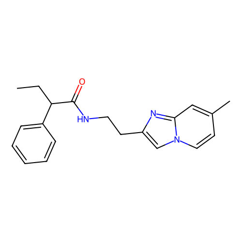 N-(2-(7-methylimidazo[1,2-a]pyridin-2-yl)ethyl)-2-phenylbutanamide structure