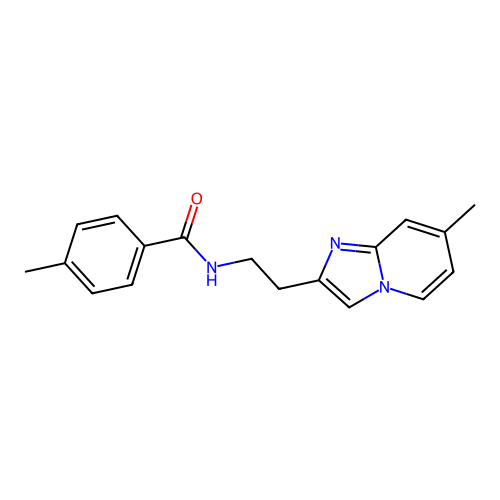 4-methyl-N-(2-(7-methylimidazo[1,2-a]pyridin-2-yl)ethyl)benzamide structure