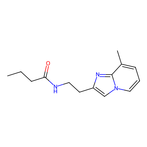 N-(2-(8-methylimidazo[1,2-a]pyridin-2-yl)ethyl)butyramide structure