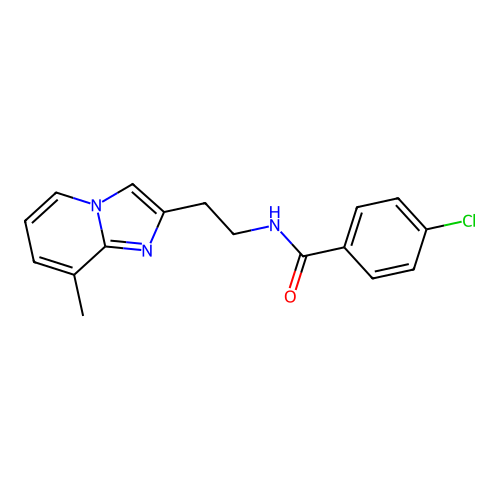 4-chloro-N-(2-(8-methylimidazo[1,2-a]pyridin-2-yl)ethyl)benzamide structure