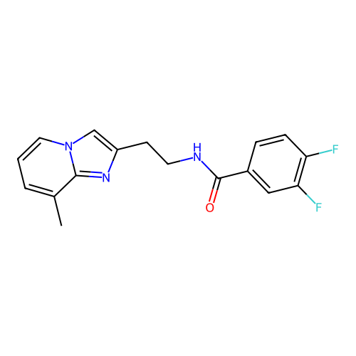 3,4-difluoro-N-(2-{8-methylimidazo[1,2-a]pyridin-2-yl}ethyl)benzamide structure