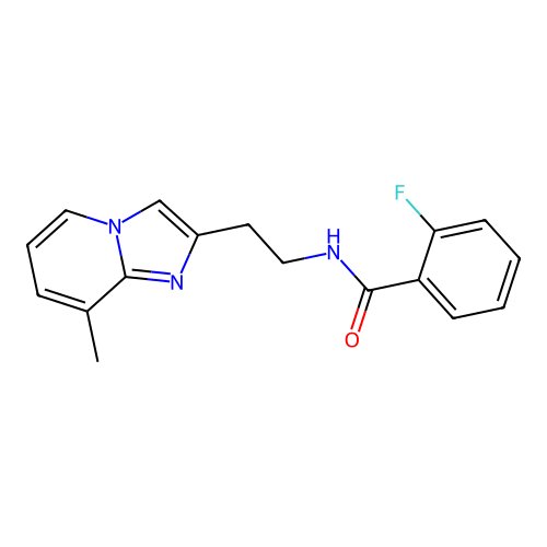 2-fluoro-N-(2-{8-methylimidazo[1,2-a]pyridin-2-yl}ethyl)benzamide structure