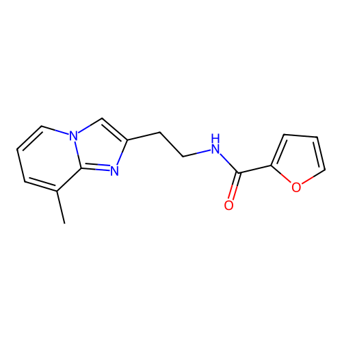 N-(2-(8-methylimidazo[1,2-a]pyridin-2-yl)ethyl)furan-2-carboxamide structure