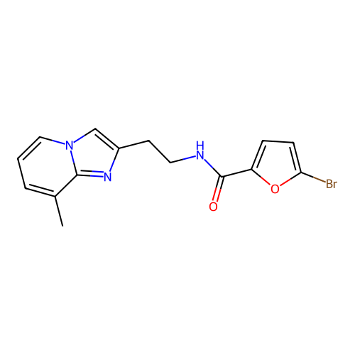 5-bromo-N-(2-(8-methylimidazo[1,2-a]pyridin-2-yl)ethyl)furan-2-carboxamide structure