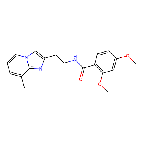 2,4-dimethoxy-N-(2-{8-methylimidazo[1,2-a]pyridin-2-yl}ethyl)benzamide structure