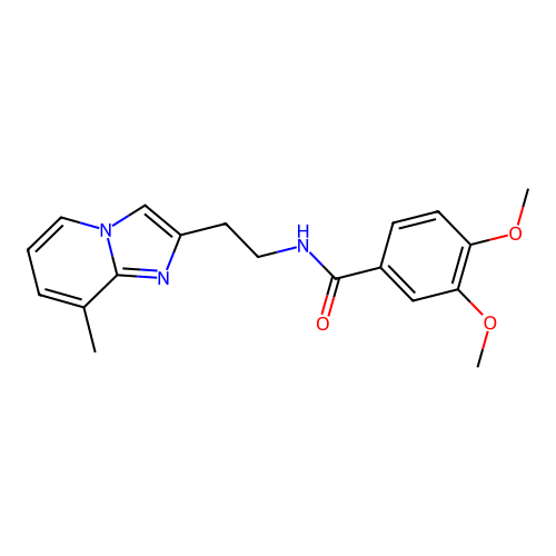 3,4-dimethoxy-N-(2-{8-methylimidazo[1,2-a]pyridin-2-yl}ethyl)benzamide structure