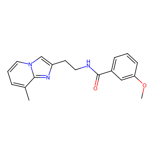 3-methoxy-N-(2-{8-methylimidazo[1,2-a]pyridin-2-yl}ethyl)benzamide structure