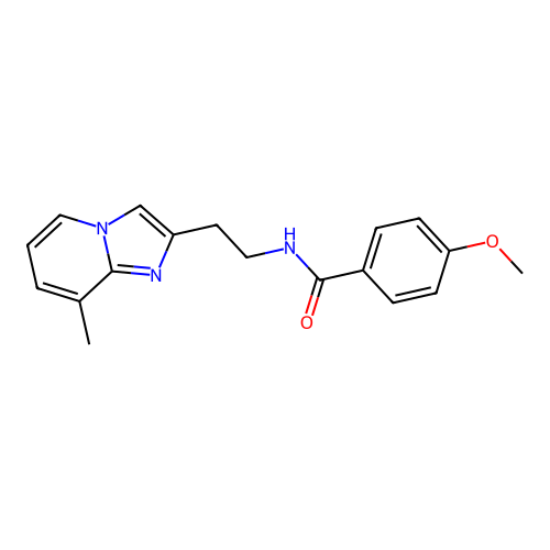 4-methoxy-N-(2-{8-methylimidazo[1,2-a]pyridin-2-yl}ethyl)benzamide structure
