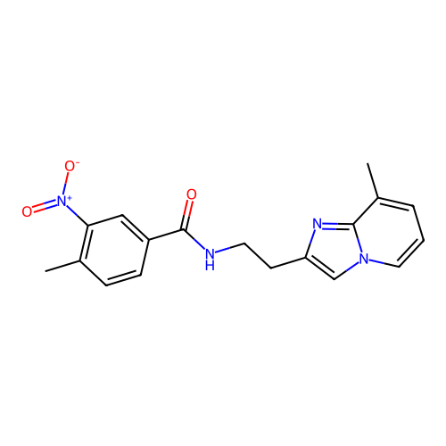 4-methyl-N-(2-(8-methylimidazo[1,2-a]pyridin-2-yl)ethyl)-3-nitrobenzamide structure