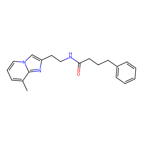 N-(2-(8-methylimidazo[1,2-a]pyridin-2-yl)ethyl)-4-phenylbutanamide structure