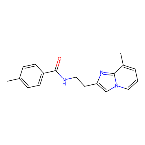 4-methyl-N-(2-(8-methylimidazo[1,2-a]pyridin-2-yl)ethyl)benzamide structure