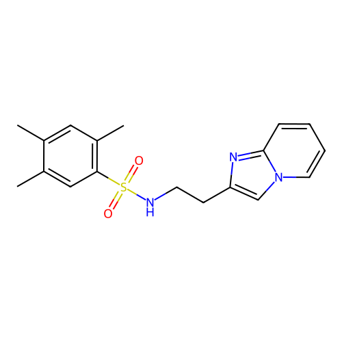 N-(2-{imidazo[1,2-a]pyridin-2-yl}ethyl)-2,4,5-trimethylbenzene-1-sulfonamide structure
