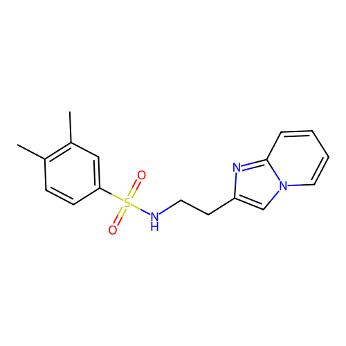 N-(2-{imidazo[1,2-a]pyridin-2-yl}ethyl)-3,4-dimethylbenzene-1-sulfonamide structure