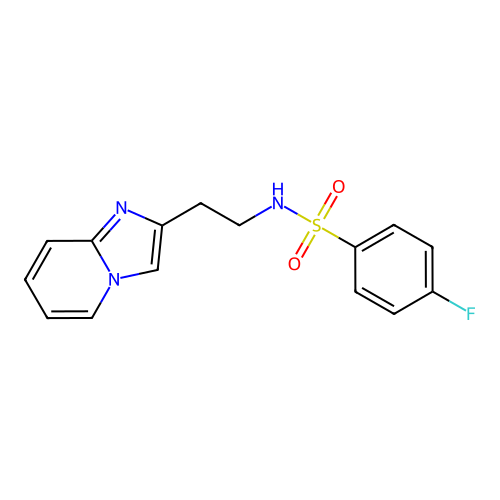 4-fluoro-N-(2-(imidazo[1,2-a]pyridin-2-yl)ethyl)benzenesulfonamide structure