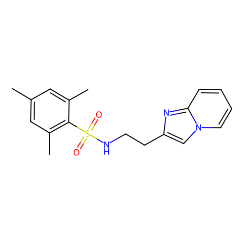 N-(2-(imidazo[1,2-a]pyridin-2-yl)ethyl)-2,4,6-trimethylbenzenesulfonamide structure
