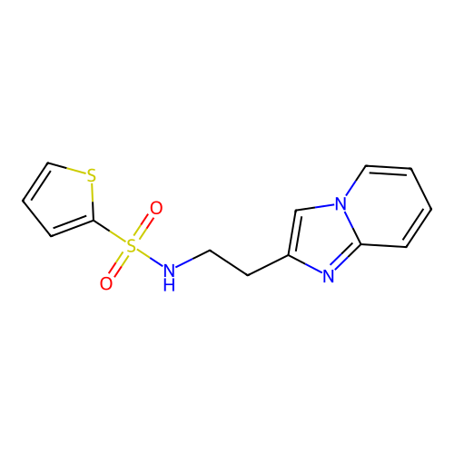 N-(2-imidazo[1,2-a]pyridin-2-ylethyl)thiophene-2-sulfonamide structure