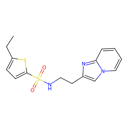 5-ethyl-N-(2-imidazo[1,2-a]pyridin-2-ylethyl)thiophene-2-sulfonamide structure