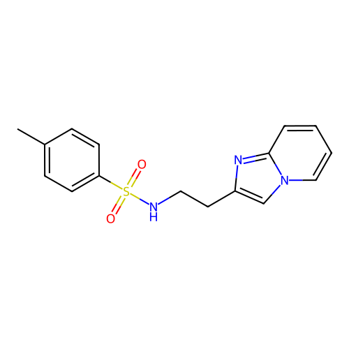 N-(2-(imidazo[1,2-a]pyridin-2-yl)ethyl)-4-methylbenzenesulfonamide structure