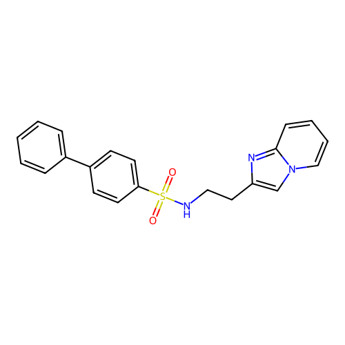 N-(2-{imidazo[1,2-a]pyridin-2-yl}ethyl)-[1,1'-biphenyl]-4-sulfonamide structure
