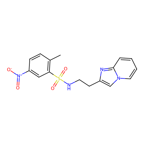 N-(2-imidazo[1,2-a]pyridin-2-ylethyl)-2-methyl-5-nitrobenzenesulfonamide structure