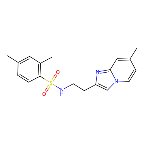 2,4-dimethyl-N-(2-(7-methylimidazo[1,2-a]pyridin-2-yl)ethyl)benzenesulfonamide structure
