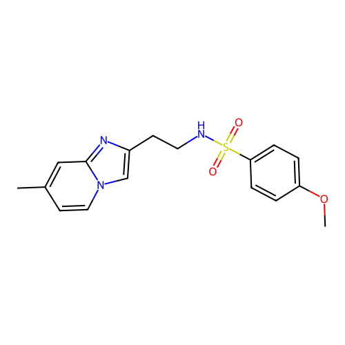 4-methoxy-N-(2-(7-methylimidazo[1,2-a]pyridin-2-yl)ethyl)benzenesulfonamide structure