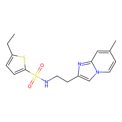 5-ethyl-N-(2-{7-methylimidazo[1,2-a]pyridin-2-yl}ethyl)thiophene-2-sulfonamide structure