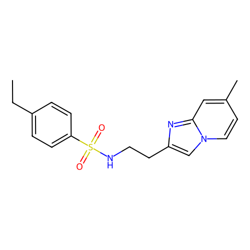 4-ethyl-N-(2-(7-methylimidazo[1,2-a]pyridin-2-yl)ethyl)benzenesulfonamide structure