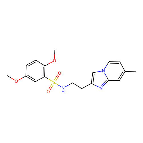 2,5-dimethoxy-N-(2-(7-methylimidazo[1,2-a]pyridin-2-yl)ethyl)benzenesulfonamide structure