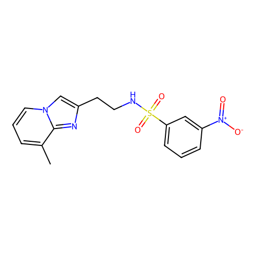 N-(2-(8-methylimidazo[1,2-a]pyridin-2-yl)ethyl)-3-nitrobenzenesulfonamide structure