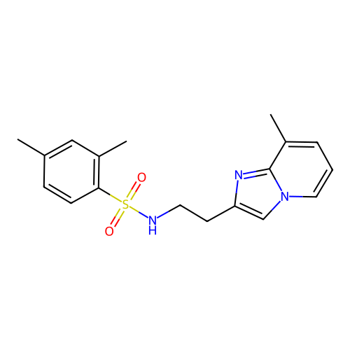 2,4-dimethyl-N-(2-(8-methylimidazo[1,2-a]pyridin-2-yl)ethyl)benzenesulfonamide structure