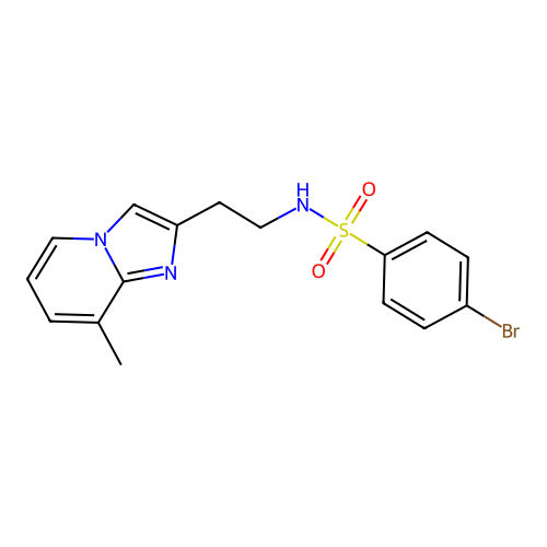 4-bromo-N-(2-(8-methylimidazo[1,2-a]pyridin-2-yl)ethyl)benzenesulfonamide structure