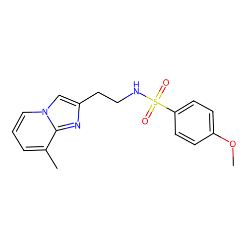 4-methoxy-N-(2-(8-methylimidazo[1,2-a]pyridin-2-yl)ethyl)benzenesulfonamide structure