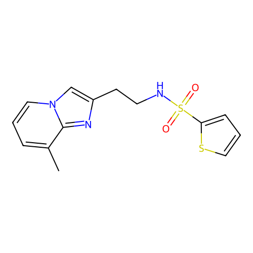 N-[2-(8-methylimidazo[1,2-a]pyridin-2-yl)ethyl]thiophene-2-sulfonamide structure