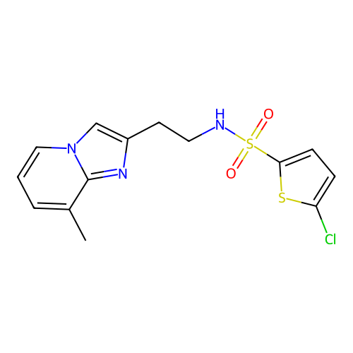 5-chloro-N-(2-{8-methylimidazo[1,2-a]pyridin-2-yl}ethyl)thiophene-2-sulfonamide structure