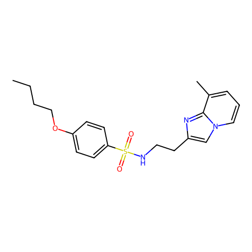 4-butoxy-N-(2-(8-methylimidazo[1,2-a]pyridin-2-yl)ethyl)benzenesulfonamide structure
