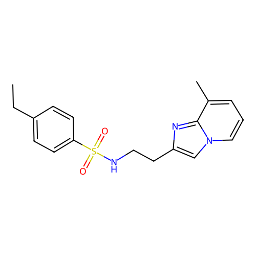 4-ethyl-N-(2-(8-methylimidazo[1,2-a]pyridin-2-yl)ethyl)benzenesulfonamide structure