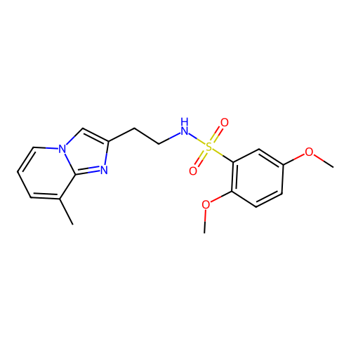 2,5-dimethoxy-N-(2-(8-methylimidazo[1,2-a]pyridin-2-yl)ethyl)benzenesulfonamide structure