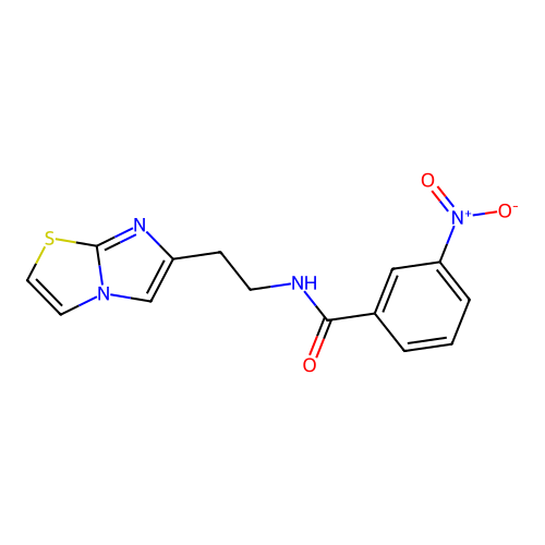 N-(2-(imidazo[2,1-b]thiazol-6-yl)ethyl)-3-nitrobenzamide structure