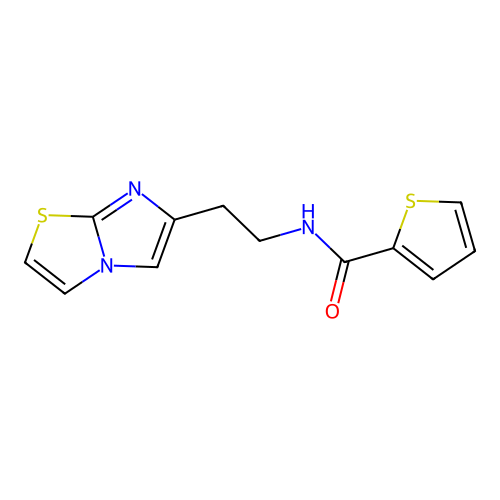 N-(2-(imidazo[2,1-b]thiazol-6-yl)ethyl)thiophene-2-carboxamide structure