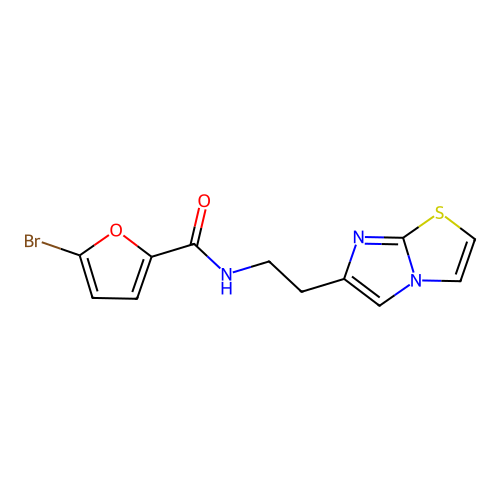 5-bromo-N-(2-(imidazo[2,1-b]thiazol-6-yl)ethyl)furan-2-carboxamide structure