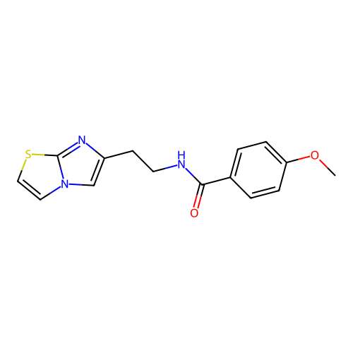 N-(2-(imidazo[2,1-b]thiazol-6-yl)ethyl)-4-methoxybenzamide structure