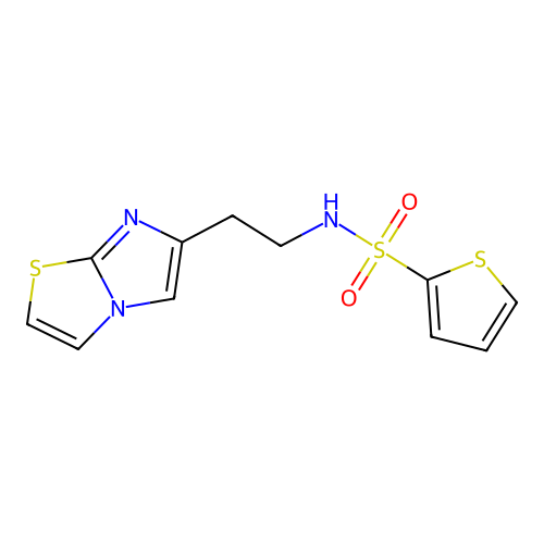 N-(2-imidazo[2,1-b][1,3]thiazol-6-ylethyl)thiophene-2-sulfonamide structure