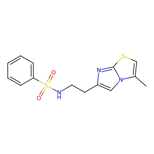 N-(2-{3-methylimidazo[2,1-b][1,3]thiazol-6-yl}ethyl)benzenesulfonamide structure