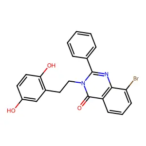 4(3H)-Quinazolinone, 8-bromo-3-(2-(2,5-dihydroxyphenyl)ethyl)-2-phenyl- structure