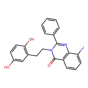 4(3H)-Quinazolinone, 3-(2-(2,5-dihydroxyphenyl)ethyl)-8-iodo-2-phenyl- structure